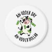 安い日と安いドルおもしろいの牛のパン マグネット (正面)