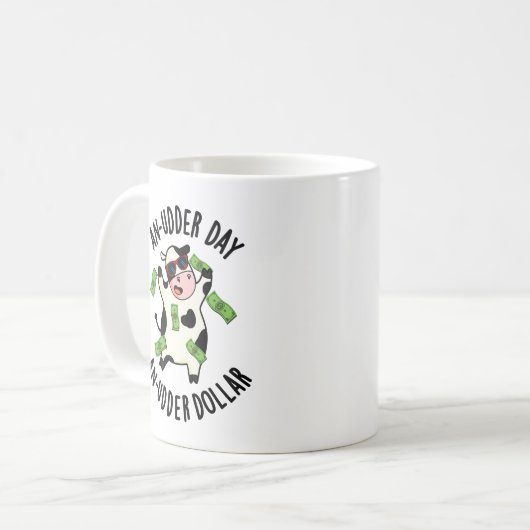 安い日と安いドルの牛のパン コーヒーマグカップ (正面左)