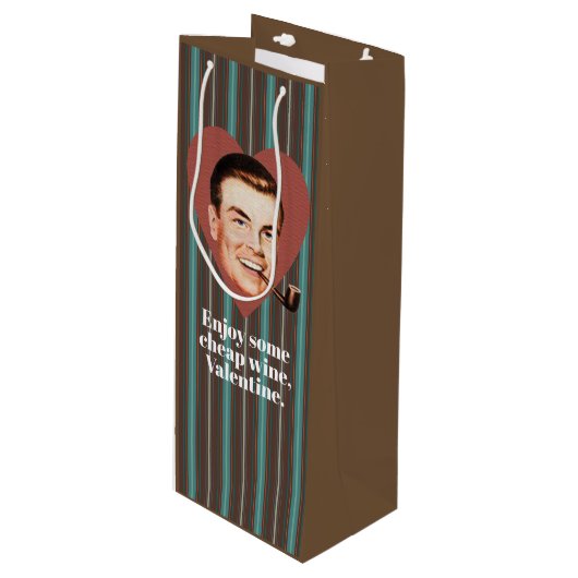 安い楽しむワインバレンタイン。 ワインギフトバッグ (正面アングル)