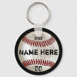 安い汚れた外観のパーソナライズされた野球キーチェーン キーホルダー