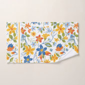 安い色夏の花のパターン バスタオルセット (ハンドタオル)