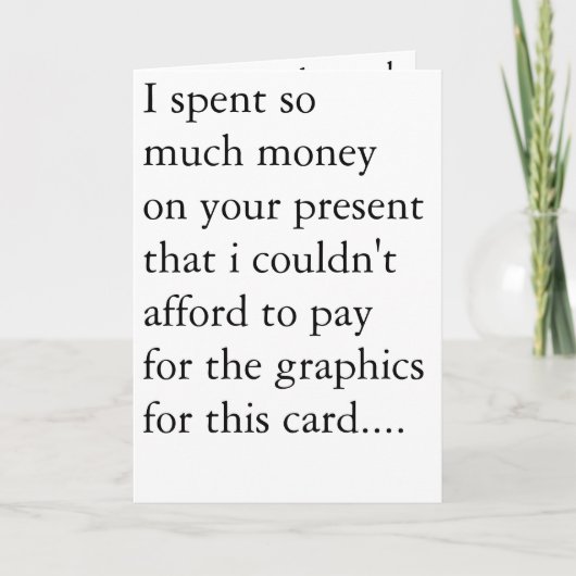 安い誕生日カード。 カード (正面)