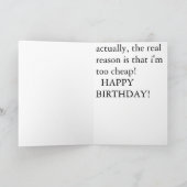 安い誕生日カード。 カード (内部)