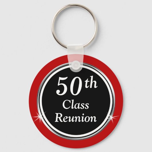 安い赤と白50番目のクラスの懇親会ギフト キーホルダー (裏面)