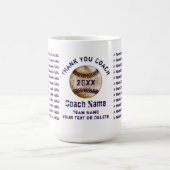 安い野球のコーチのギフト、あなたの文字、あなたの色 コーヒーマグカップ (中央)