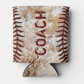 安い野球のコーチの贈り物、コーチまたはあなたのテキスト 缶クーラー (正面)