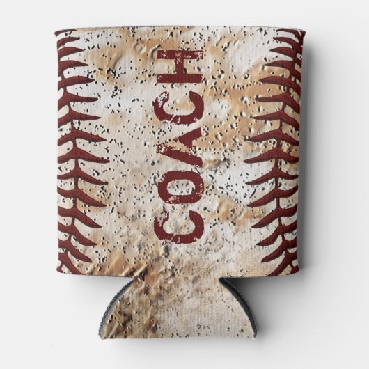 安い野球のコーチの贈り物、コーチまたはあなたのテキスト 缶クーラー (正面)