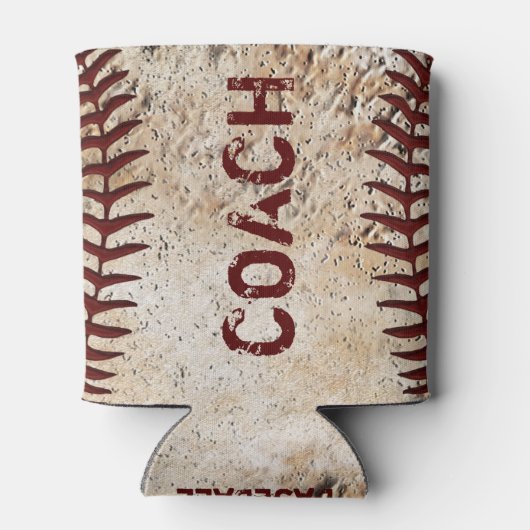 安い野球のコーチの贈り物、コーチまたはあなたのテキスト 缶クーラー (裏面)