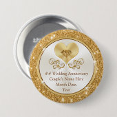 安い金パーソナライズされたの記念日パーティーが好意 缶バッジ (正面&裏面)