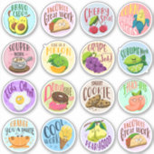 安い食品良い仕事16pc防水ステッカーセット シール (正面)