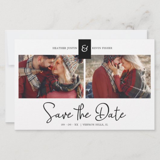 安い黒カスタム2枚の写真インスタン婚約したトカップル (正面)