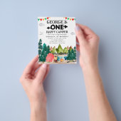 安い1ハッピーキャンパーウッズキャンプ1st誕生日 チラシ (手)