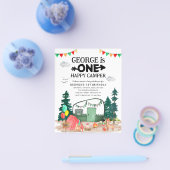 安い1ハッピーキャンパーウッズキャンプ1st誕生日 チラシ (シングル)