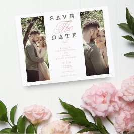 安い2枚の写真カップル手書き文字スクリプエレガントト ポストカード