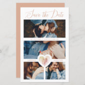 安い4枚のフォトピンク・ハート婚約した・カップル・セッション (正面/裏面)