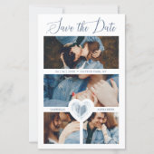 安い4枚のフォトブルーハートカ婚約したップルセッション (正面)