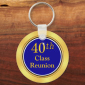 安い40thクラス懇親会ギフト，青と金ゴールド キーホルダー (裏面)