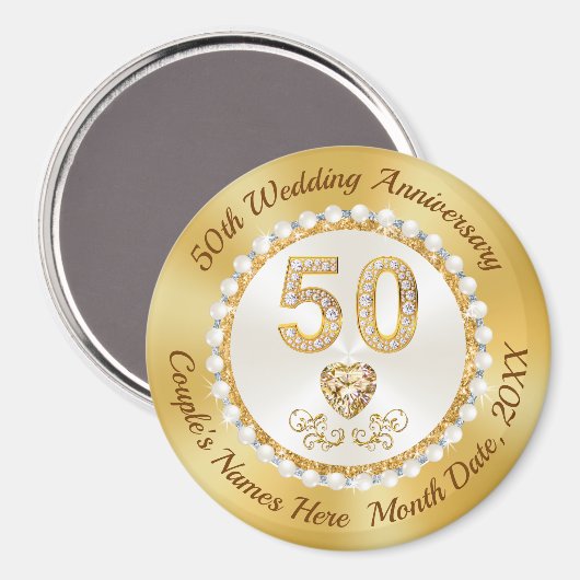 安い50周年結婚がおみやげを楽しむ マグネット (正面/裏面)