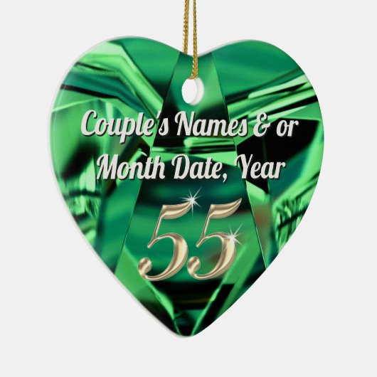 安い55パーソナライズされた周年記念の贈り物 セラミックオーナメント (右)