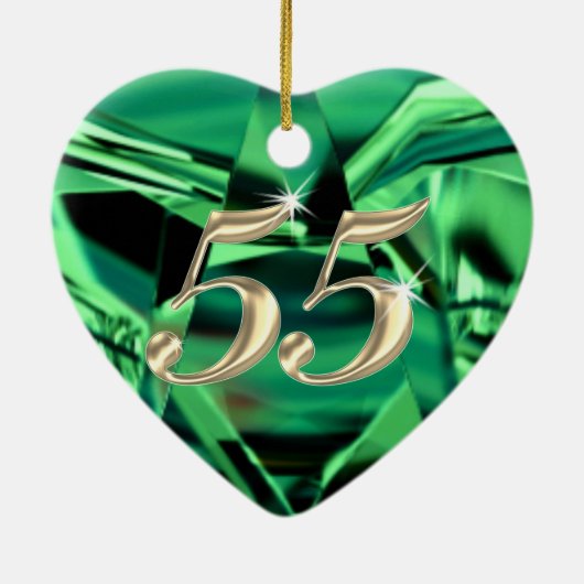 安い55パーソナライズされた周年記念の贈り物 セラミックオーナメント (裏面)