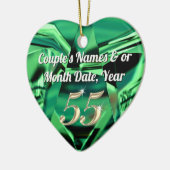 安い55パーソナライズされた周年記念の贈り物 セラミックオーナメント (左)