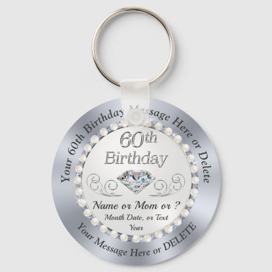 安い60番目の誕生日は、母、家族、友人のために好意 キーホルダー (正面)
