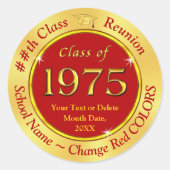 安い、赤い、金ゴールドの色を変える、1975年クラス、 ラウンドシール (正面)