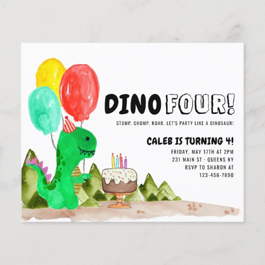 安いDino FOURバルーンディオナーズ4th Birthday チラシ (正面)