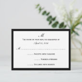 安いRSVP招待状カード白縁どで選択 出欠カード (スタンド正面)