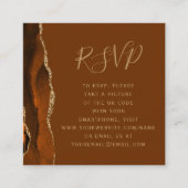 安いRustゴールドアゲートブラウン結婚式QRコードRSVP エンクロージャーカード (正面)