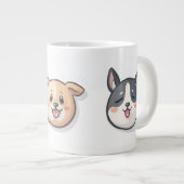 安くかわいい子犬のマグカップを手に入れる ジャンボコーヒーマグカップ (正面右)