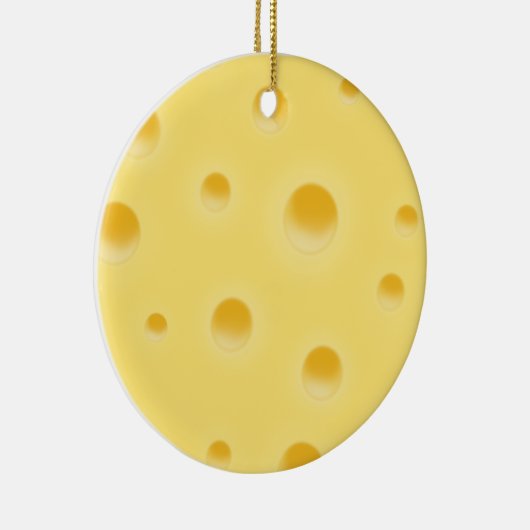安っぽいメッセージパーソナライズされたイエロースイスチーズ セラミックオーナメント (右)