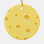 安っぽいメッセージパーソナライズされたイエロースイスチーズ セラミックオーナメント (正面)