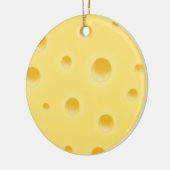 安っぽいメッセージパーソナライズされたイエロースイスチーズ セラミックオーナメント (左)