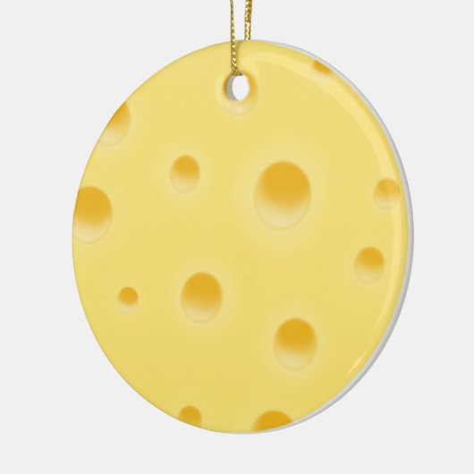 安っぽいメッセージパーソナライズされたイエロースイスチーズ セラミックオーナメント (左)