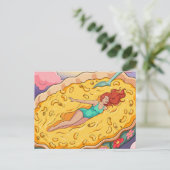 安っぽい皿で泳ぐ超美人 ポストカード (スタンド正面)