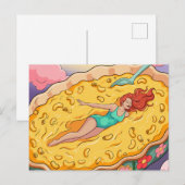 安っぽい皿で泳ぐ超美人 ポストカード (正面/裏面)