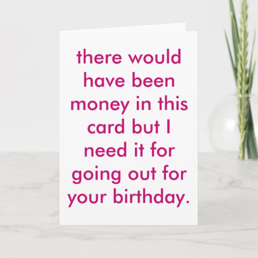 安っぽい誕生日。 カード (正面)