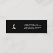 安のシックでモダンな美容師の美容師の予算 スキニー名刺 (裏面)