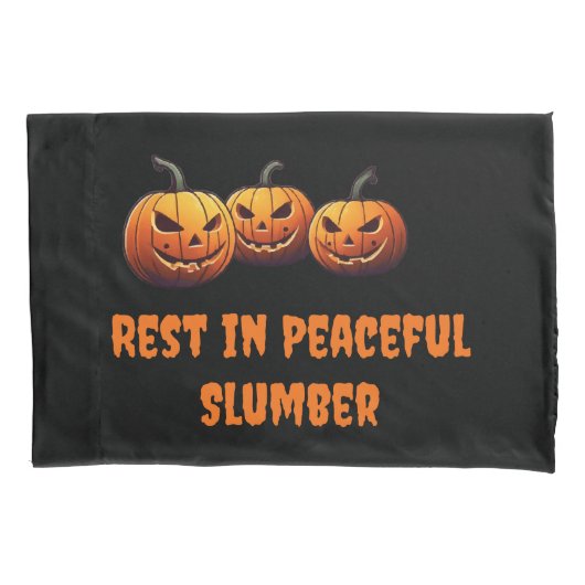 安らかな眠りのパンプキンハロウィーンで休憩 枕カバー (正面)