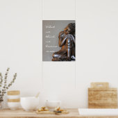 安らかな眠る銀仏の智慧の言葉 ポスター (キッチン)