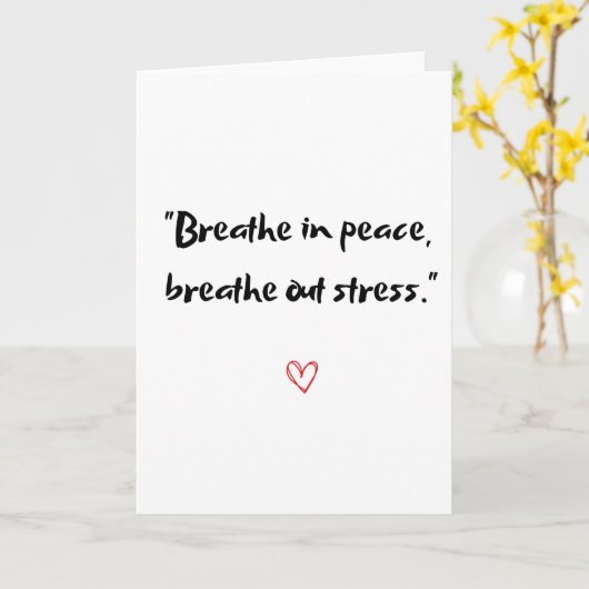 安らかに息を吸う カード (黄色い花)