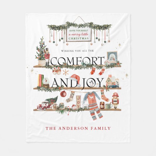 安らぎと喜び | うきうきクリスマス フリースブランケット (正面)