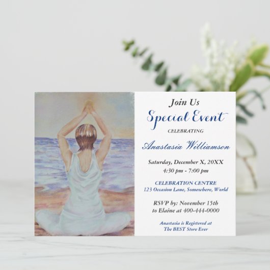 安らぎと静けさのパーティーイベントへのご招待 招待状 (スタンド正面)