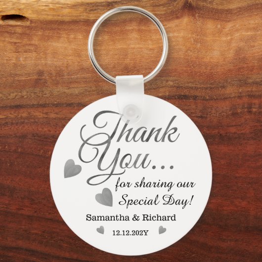 安エレガント価の銀結婚様のお願い キーホルダー (正面)