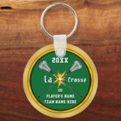 安カッコいいいパーソナライズされたラクロスギフト、あなたの色 キーホルダー (正面)