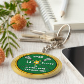 安カッコいいいパーソナライズされたラクロスギフト、あなたの色 キーホルダー (側面)