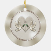 安パーソナライズされたい記念日のオーナメント セラミックオーナメント (裏面)