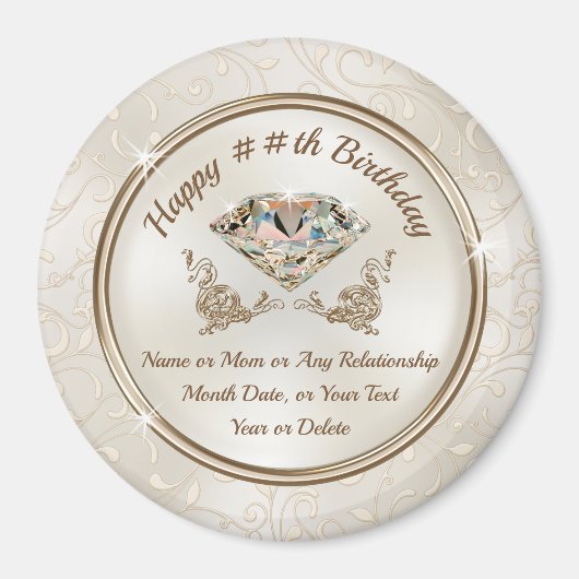 安パーソナライズされたい誕生日好き マグネット (正面)