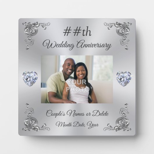 安パーソナライズされた価のアニバーサリーギフト、写真 フォトプラーク (正面)